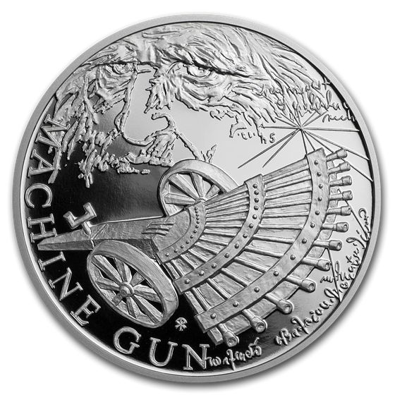 2019 Niue Silver Inventions of Leonardo da Vinci: Machine Gun 2019 Niue Silver Inventions of Leonardo da Vinci: Machine Gun
